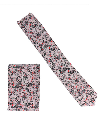 विटोरियो फ़रीना स्किनी डिज़ाइनर साटन नेकटाई और पॉकेट स्क्वायर