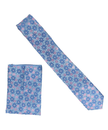 विटोरियो फ़रीना स्किनी डिज़ाइनर साटन नेकटाई और पॉकेट स्क्वायर