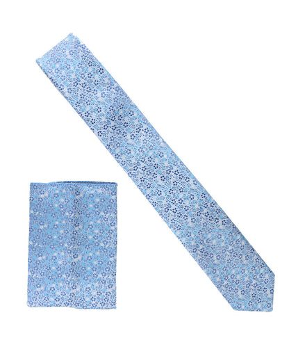 विटोरियो फ़रीना स्किनी डिज़ाइनर साटन नेकटाई और पॉकेट स्क्वायर