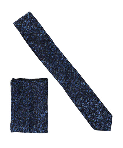 विटोरियो फ़रीना स्किनी डिज़ाइनर साटन नेकटाई और पॉकेट स्क्वायर
