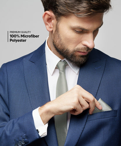 विटोरियो फ़रीना सॉलिड साटन नेकटाई और पॉकेट स्क्वायर