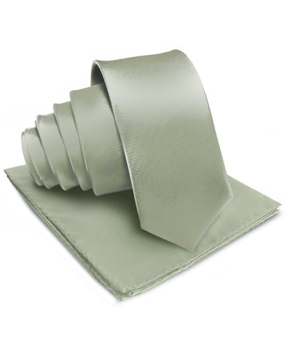 विटोरियो फ़रीना सॉलिड साटन नेकटाई और पॉकेट स्क्वायर