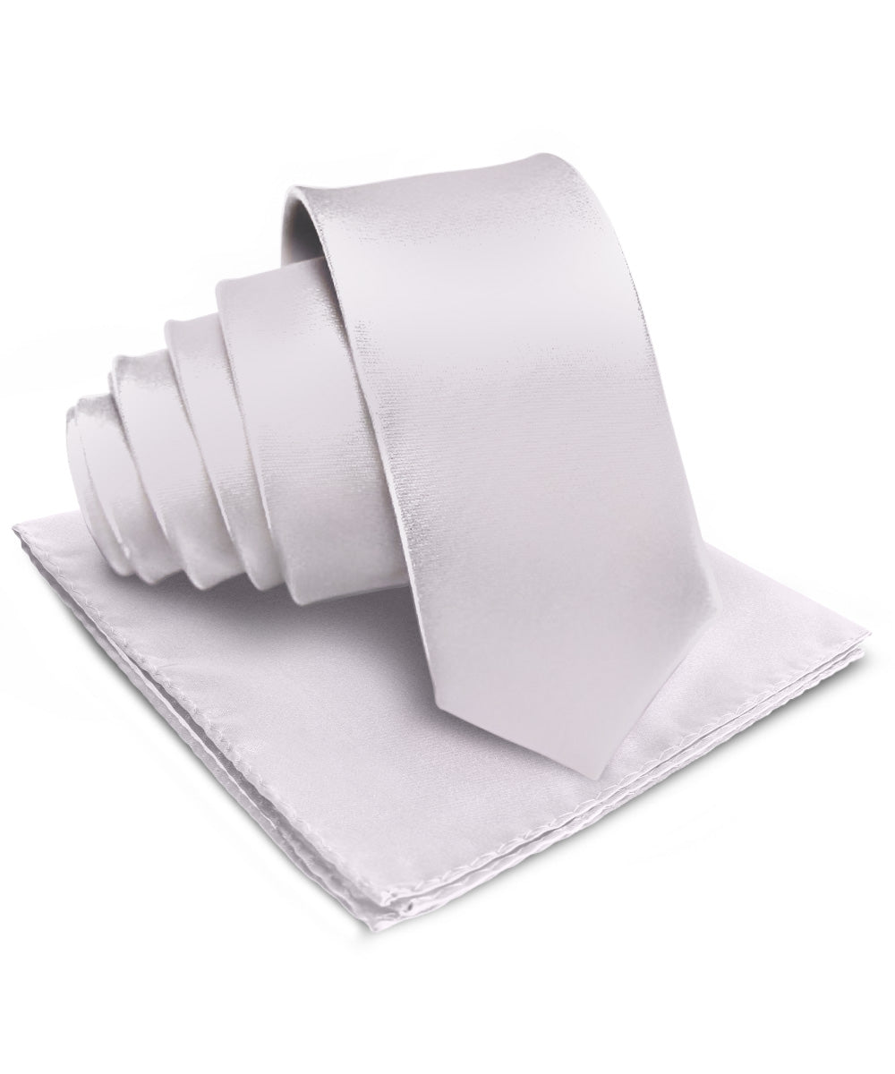 विटोरियो फ़रीना सॉलिड साटन नेकटाई और पॉकेट स्क्वायर