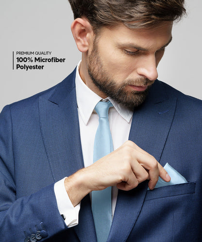 विटोरियो फ़रीना सॉलिड साटन नेकटाई और पॉकेट स्क्वायर