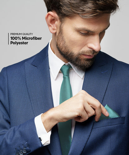 विटोरियो फ़रीना सॉलिड साटन नेकटाई और पॉकेट स्क्वायर