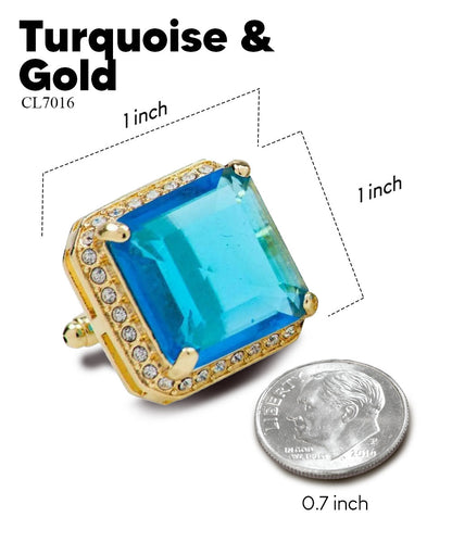 BLING Colorstone Cufflinks with Square Crystal in a Box by Vittorio Vico (CL70XX)