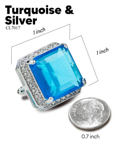 BLING Colorstone Cufflinks with Square Crystal in a Box by Vittorio Vico (CL70XX)