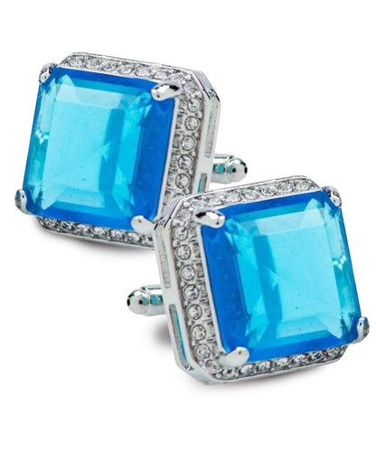 BLING Colorstone Cufflinks with Square Crystal in a Box by Vittorio Vico (CL70XX)