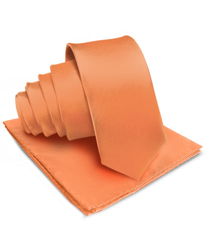 विटोरियो फ़रीना सॉलिड साटन नेकटाई और पॉकेट स्क्वायर