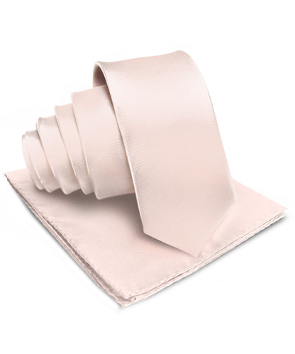 विटोरियो फ़रीना सॉलिड साटन नेकटाई और पॉकेट स्क्वायर