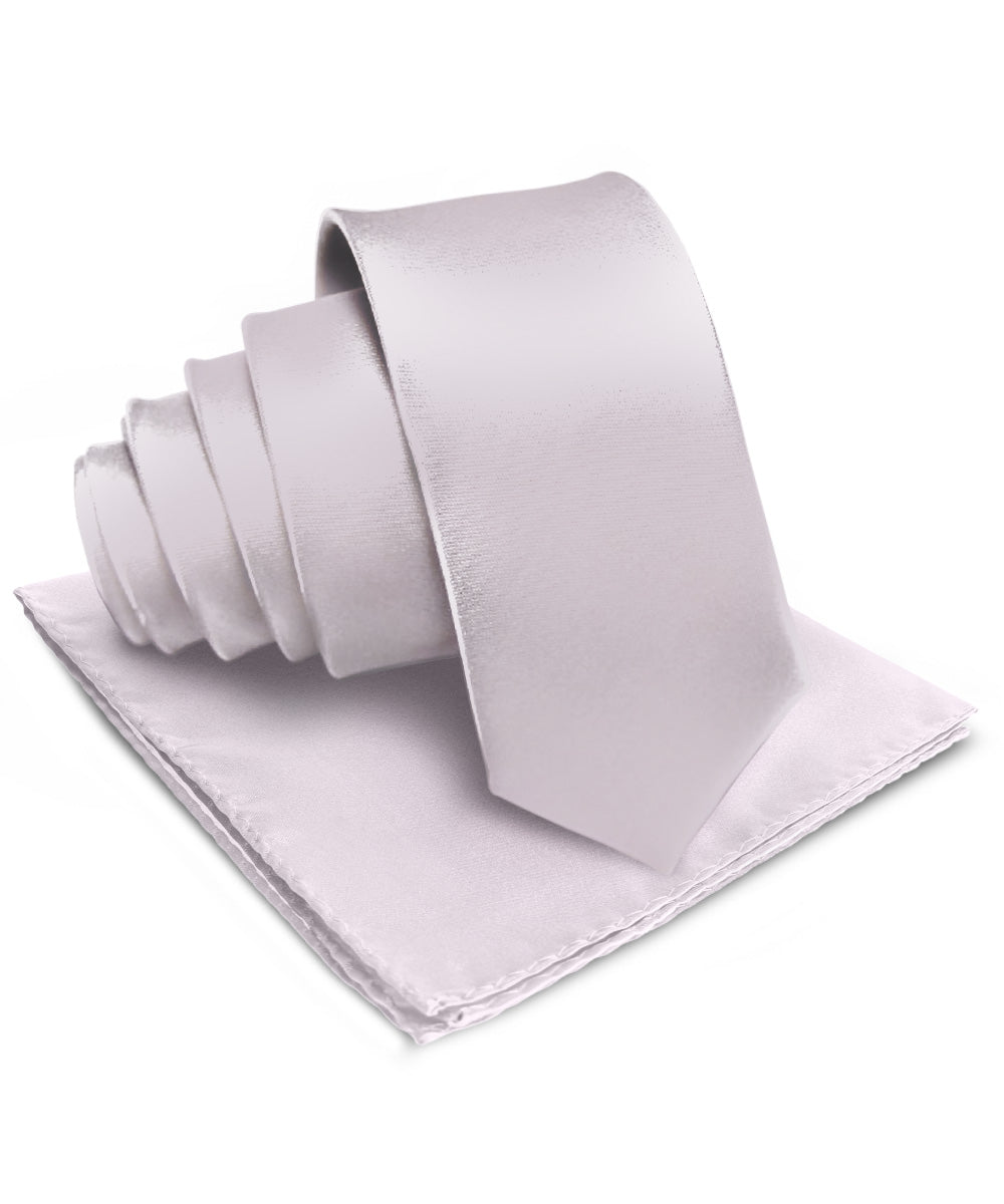 विटोरियो फ़रीना सॉलिड साटन नेकटाई और पॉकेट स्क्वायर