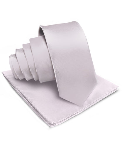 विटोरियो फ़रीना सॉलिड साटन नेकटाई और पॉकेट स्क्वायर