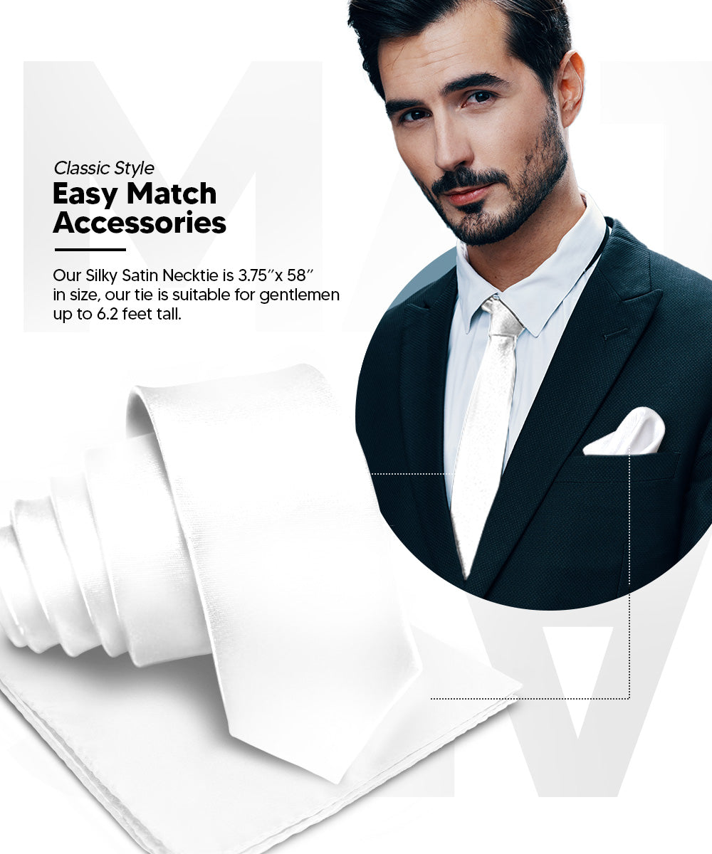 विटोरियो फ़रीना सॉलिड साटन नेकटाई और पॉकेट स्क्वायर