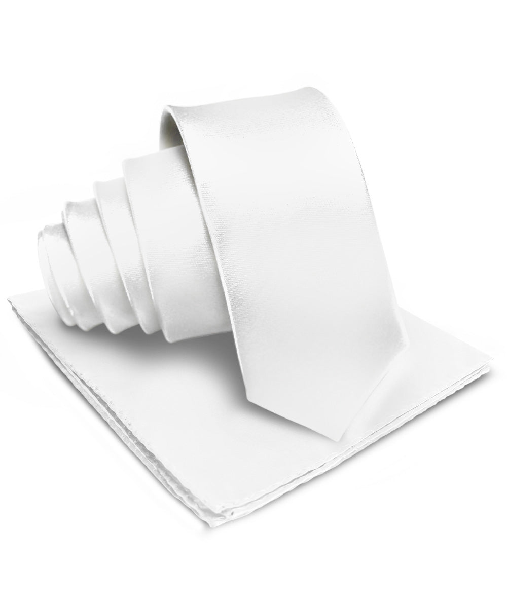 विटोरियो फ़रीना सॉलिड साटन नेकटाई और पॉकेट स्क्वायर