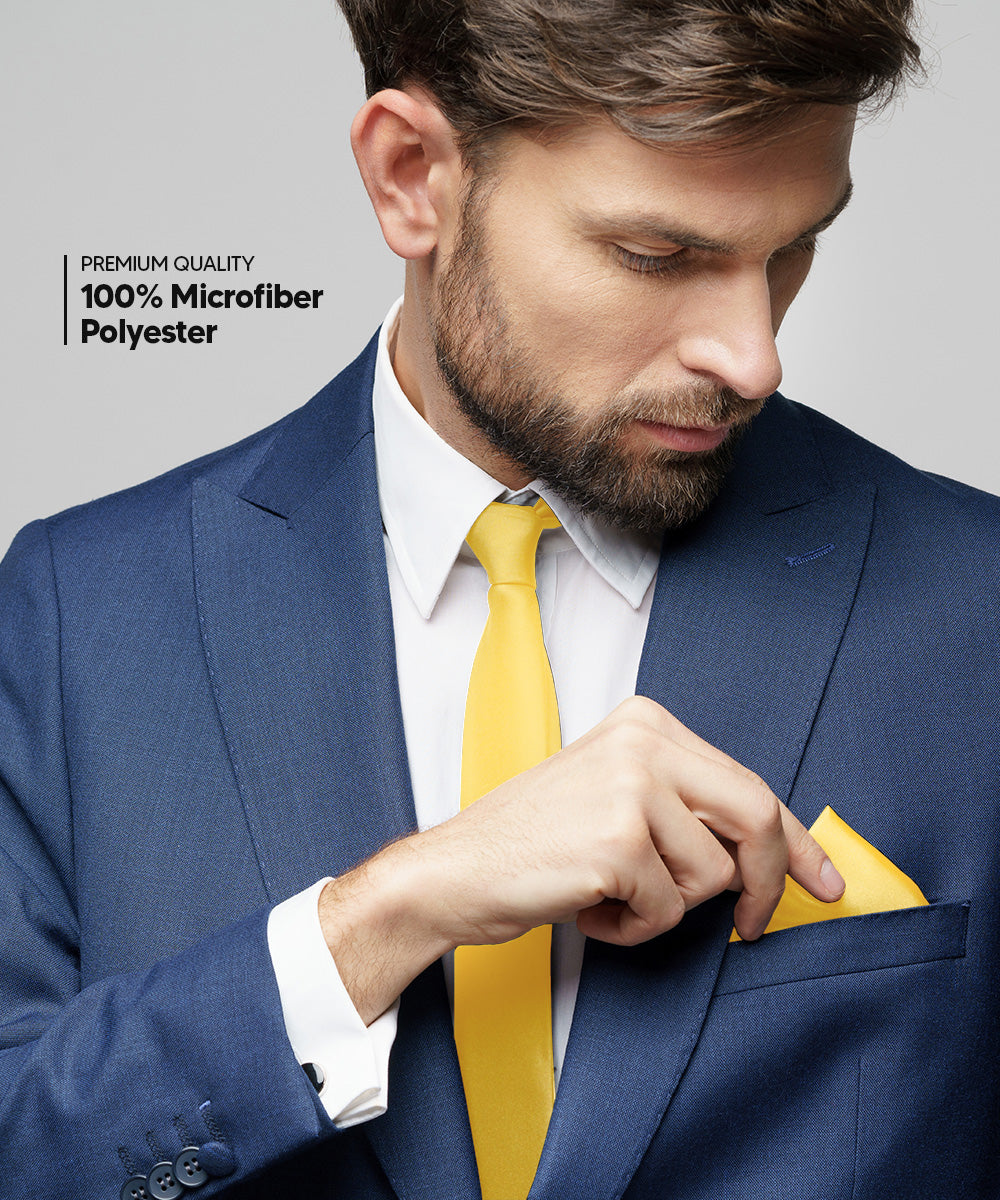 विटोरियो फ़रीना सॉलिड साटन नेकटाई और पॉकेट स्क्वायर