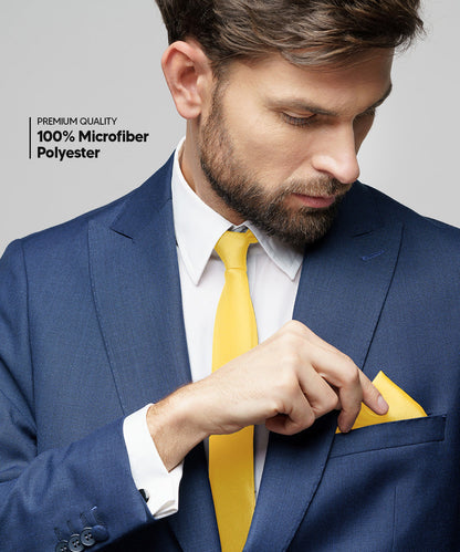 विटोरियो फ़रीना सॉलिड साटन नेकटाई और पॉकेट स्क्वायर