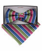 Vittorio Farina Men's Geometric Design Satin Bow Tie & Pocket Square in Gift Box - BH - D - 21175 - Classy Cufflinks