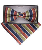 Vittorio Farina Men's Geometric Design Satin Bow Tie & Pocket Square in Gift Box - BH - D - 21177 - Classy Cufflinks