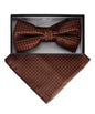 Vittorio Farina Geometric Designer Bow Tie & Pocket Square - BH - D - 23072 - Classy Cufflinks