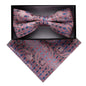 Vittorio Farina Men's Paisley Design Satin Bow Tie & Pocket Square in Gift Box - BH - D_23077 - Classy Cufflinks