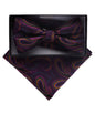 Vittorio Farina Men's Paisley Design Satin Bow Tie & Pocket Square in Gift Box - BH-D_23097A - Classy Cufflinks