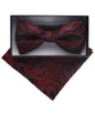 Vittorio Farina Men's Paisley Design Satin Bow Tie & Pocket Square in Gift Box - BH-D_23099 - Classy Cufflinks