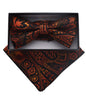Vittorio Farina Men's Paisley Design Satin Bow Tie & Pocket Square in Gift Box - BH-D_23101 - Classy Cufflinks