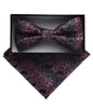 Vittorio Farina Men's Paisley Design Satin Bow Tie & Pocket Square in Gift Box - BH-D_23111 - Classy Cufflinks