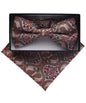Vittorio Farina Men's Paisley Design Satin Bow Tie & Pocket Square in Gift Box - BH-D_23112 - Classy Cufflinks