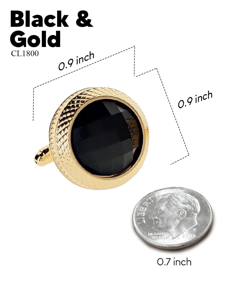 Bling Colorstone Button Cufflinks in a Box by Vittorio Vico (CL18XX) (cl - 1800) for Independent Retail Stores by Dubal Brothers