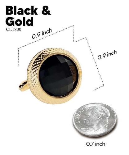 Bling Colorstone Button Cufflinks in a Box by Vittorio Vico (CL18XX) (cl - 1800) for Independent Retail Stores by Dubal Brothers