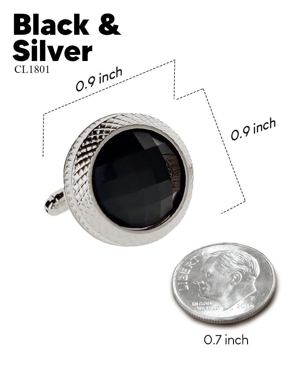 Bling Colorstone Button Cufflinks in a Box by Vittorio Vico (CL18XX) (cl - 1801) for Independent Retail Stores by Dubal Brothers