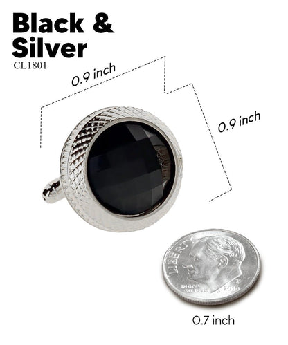 Bling Colorstone Button Cufflinks in a Box by Vittorio Vico (CL18XX) (cl - 1801) for Independent Retail Stores by Dubal Brothers