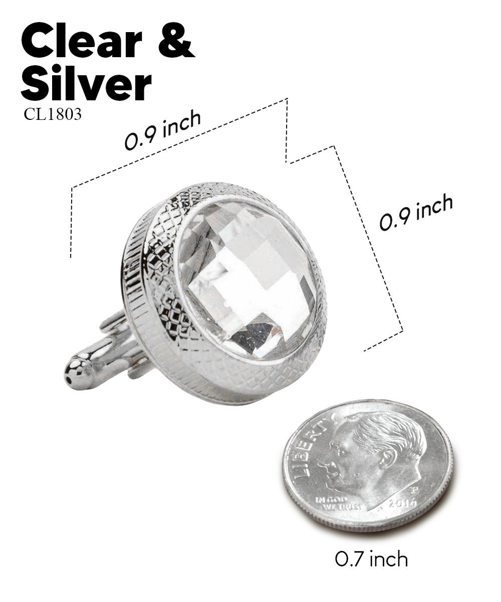 Bling Colorstone Button Cufflinks in a Box by Vittorio Vico (CL18XX) (cl - 1803) for Independent Retail Stores by Dubal Brothers