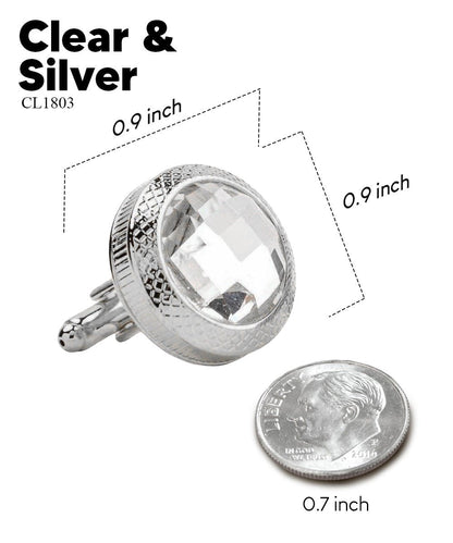 Bling Colorstone Button Cufflinks in a Box by Vittorio Vico (CL18XX) (cl - 1803) for Independent Retail Stores by Dubal Brothers