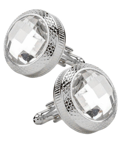 Bling Colorstone Button Cufflinks in a Box by Vittorio Vico (CL18XX) (cl - 1803) for Independent Retail Stores by Dubal Brothers