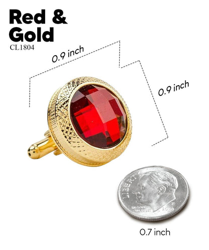 Bling Colorstone Button Cufflinks in a Box by Vittorio Vico (CL18XX) (cl - 1804) for Independent Retail Stores by Dubal Brothers