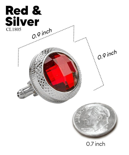 Bling Colorstone Button Cufflinks in a Box by Vittorio Vico (CL18XX) (cl - 1805) for Independent Retail Stores by Dubal Brothers