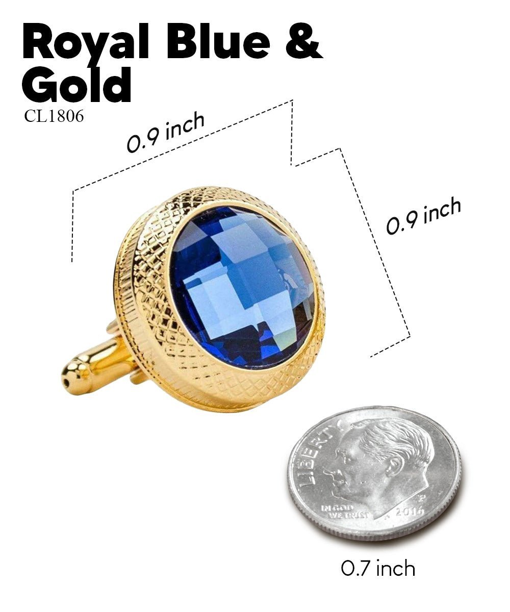 Bling Colorstone Button Cufflinks in a Box by Vittorio Vico (CL18XX) (cl - 1806) for Independent Retail Stores by Dubal Brothers