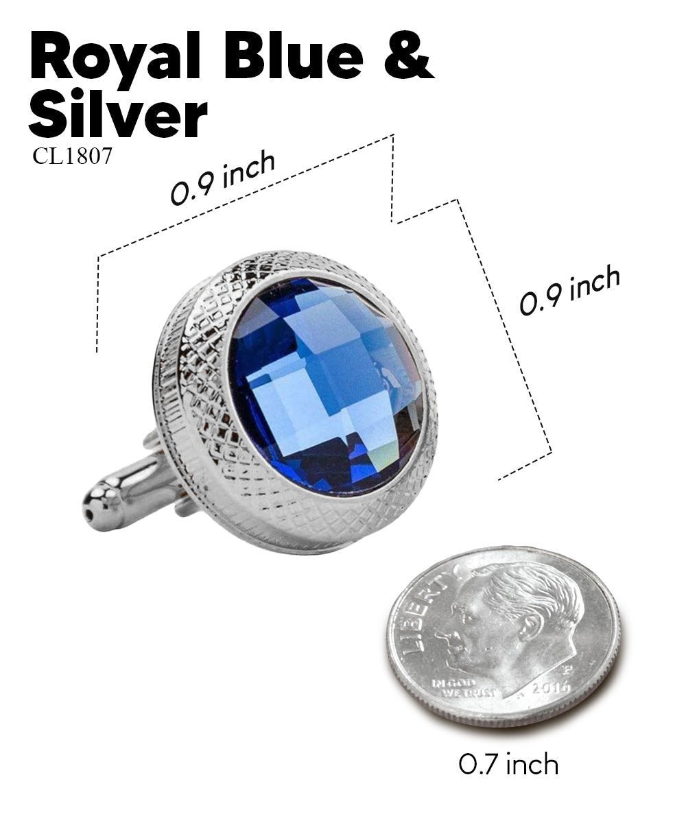 Bling Colorstone Button Cufflinks in a Box by Vittorio Vico (CL18XX) (cl - 1807) for Independent Retail Stores by Dubal Brothers