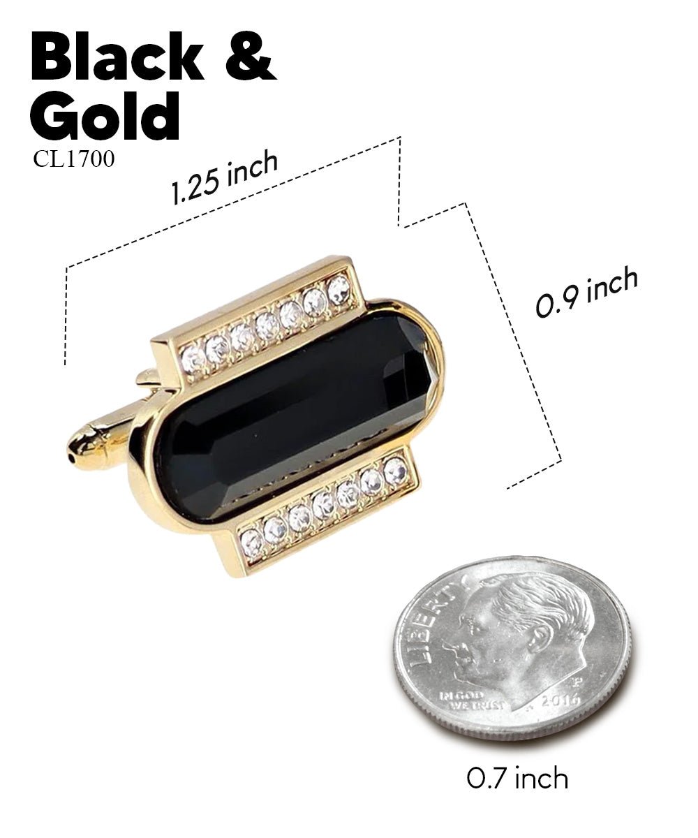 Bling Colorstone Cufflinks with Capsule Setting in a Box by Vittorio Vico (CL17XX) (cl - 1700) for Independent Retail Stores by Dubal Brothers