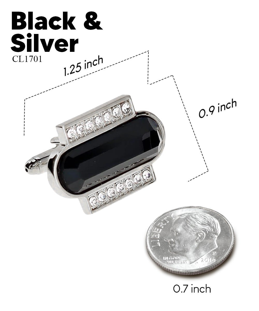 Bling Colorstone Cufflinks with Capsule Setting in a Box by Vittorio Vico (CL17XX) (cl - 1701) for Independent Retail Stores by Dubal Brothers