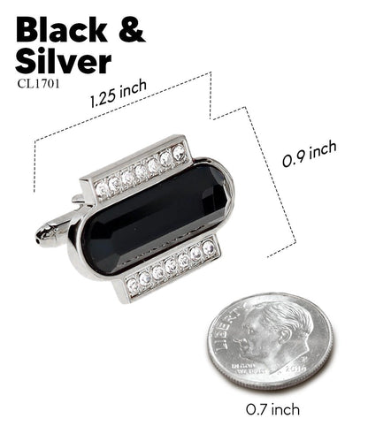 Bling Colorstone Cufflinks with Capsule Setting in a Box by Vittorio Vico (CL17XX) (cl - 1701) for Independent Retail Stores by Dubal Brothers