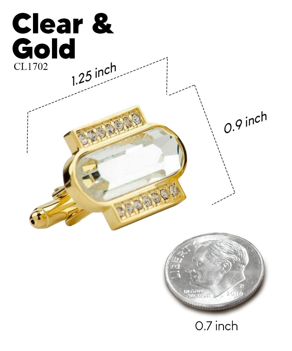 Bling Colorstone Cufflinks with Capsule Setting in a Box by Vittorio Vico (CL17XX) (cl - 1702) for Independent Retail Stores by Dubal Brothers