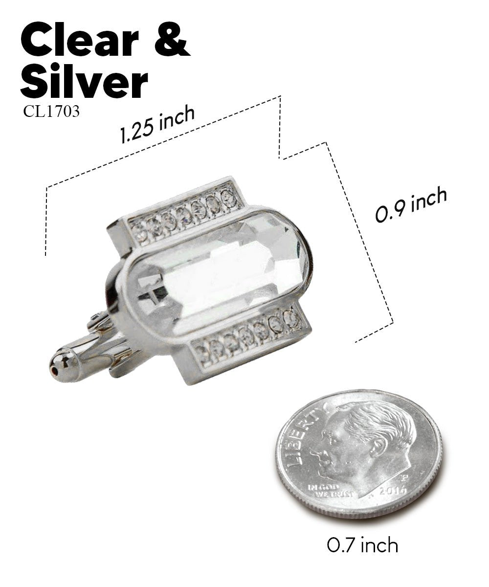 Bling Colorstone Cufflinks with Capsule Setting in a Box by Vittorio Vico (CL17XX) (cl - 1703) for Independent Retail Stores by Dubal Brothers