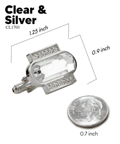 Bling Colorstone Cufflinks with Capsule Setting in a Box by Vittorio Vico (CL17XX) (cl - 1703) for Independent Retail Stores by Dubal Brothers