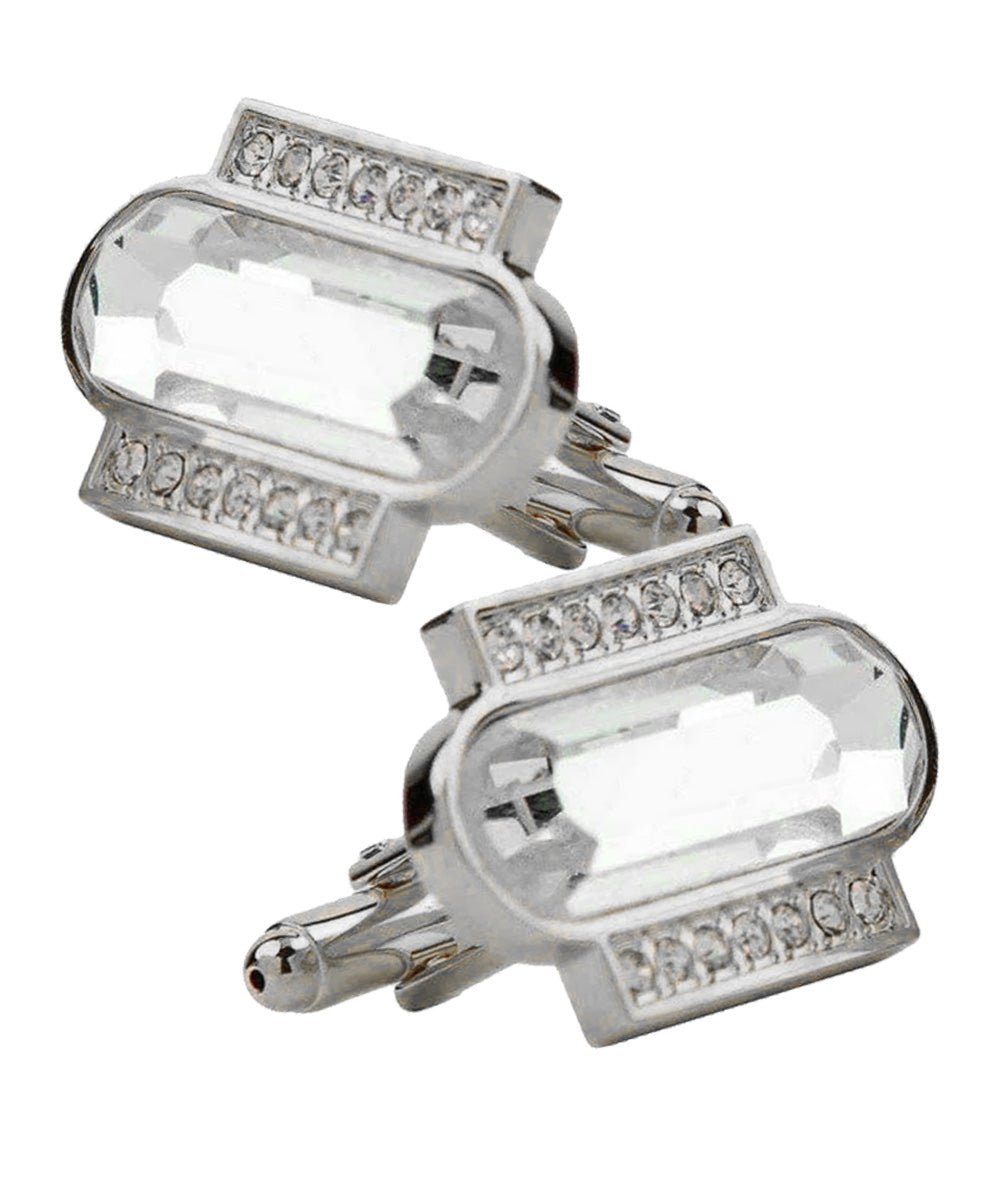Bling Colorstone Cufflinks with Capsule Setting in a Box by Vittorio Vico (CL17XX) (cl - 1703) for Independent Retail Stores by Dubal Brothers