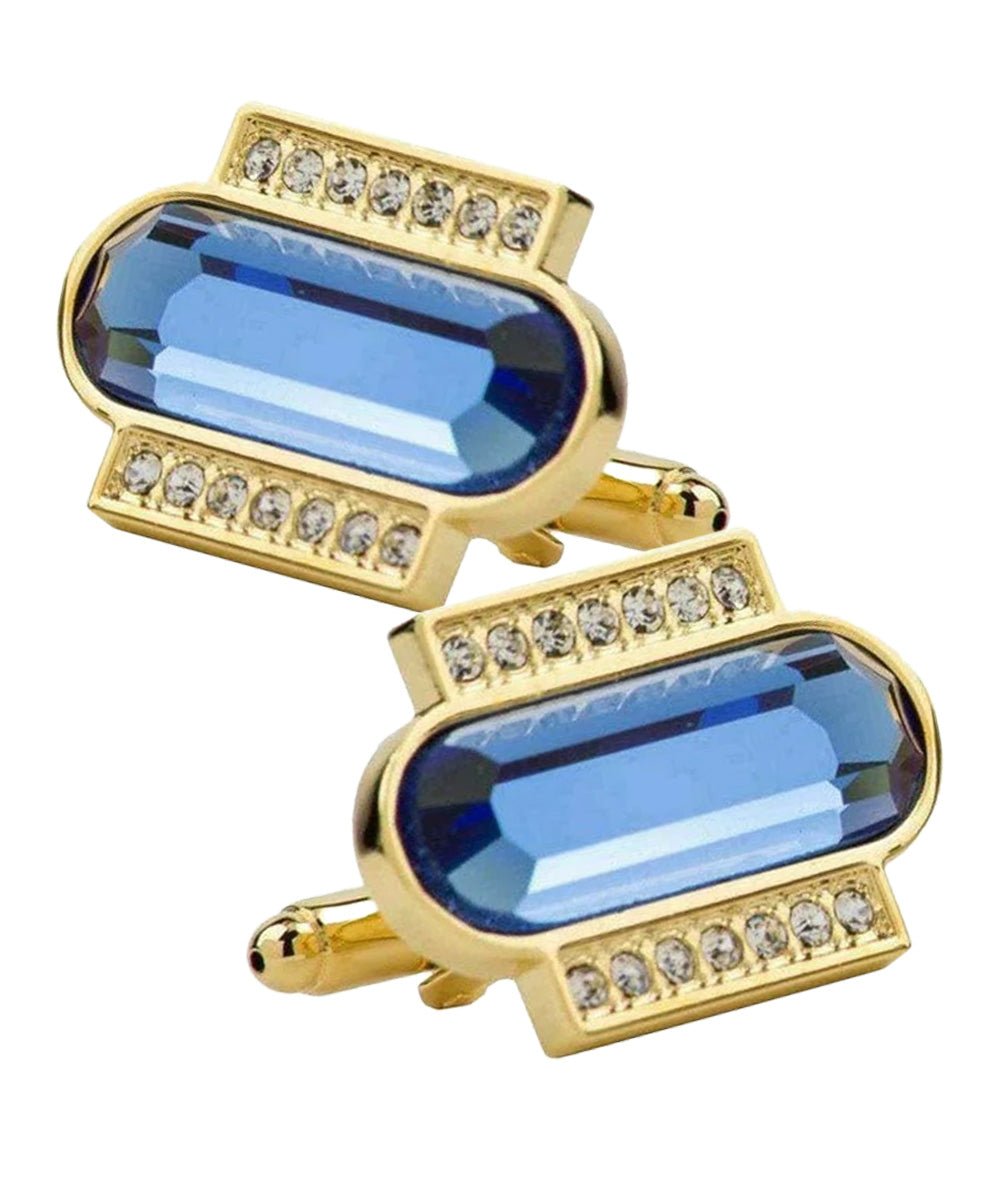 Bling Colorstone Cufflinks with Capsule Setting in a Box by Vittorio Vico (CL17XX) (cl - 1706) for Independent Retail Stores by Dubal Brothers