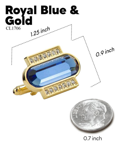 Bling Colorstone Cufflinks with Capsule Setting in a Box by Vittorio Vico (CL17XX) (cl - 1706) for Independent Retail Stores by Dubal Brothers