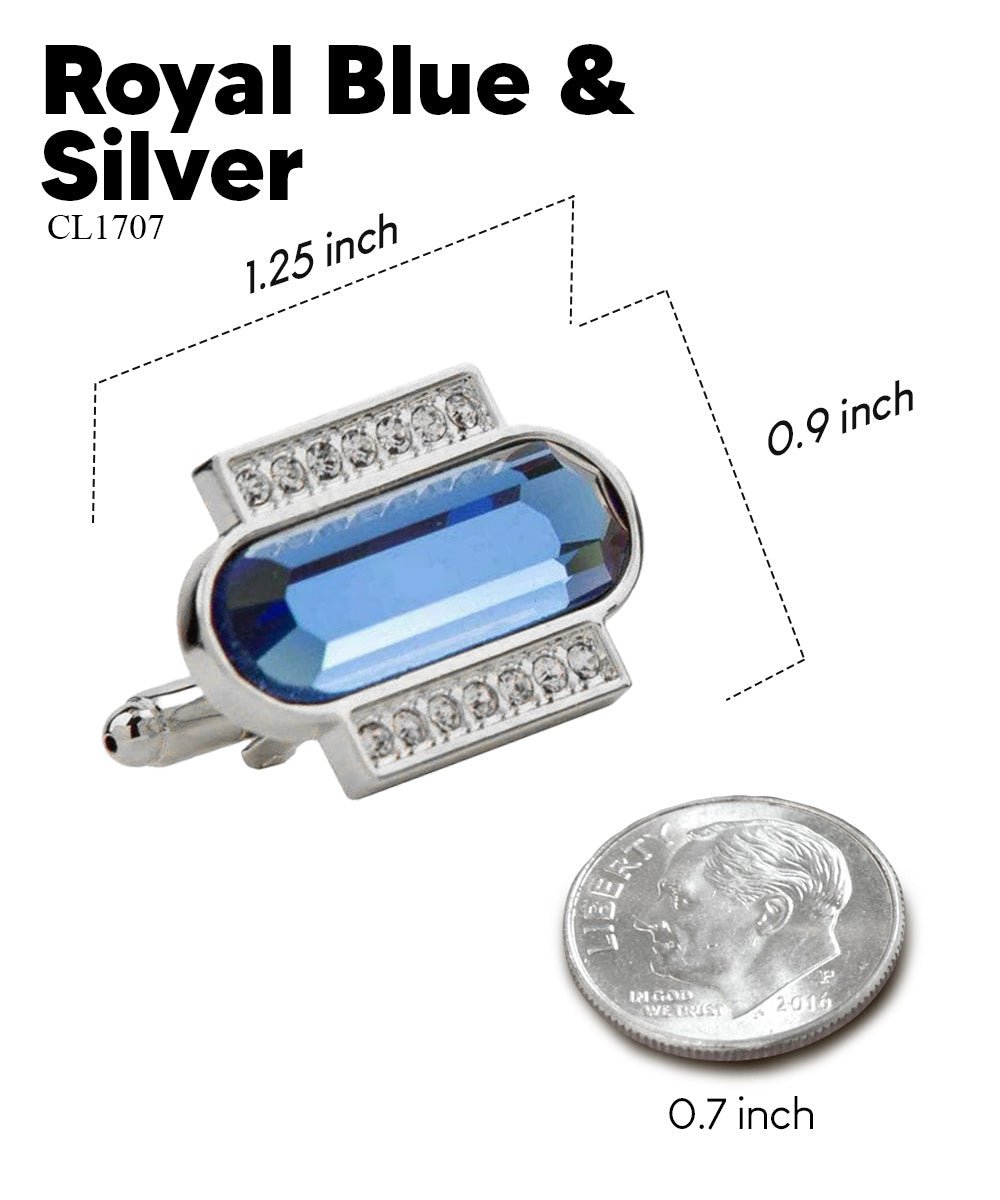 Bling Colorstone Cufflinks with Capsule Setting in a Box by Vittorio Vico (CL17XX) (cl - 1707) for Independent Retail Stores by Dubal Brothers